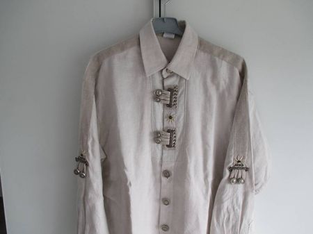 Herren-Trachtenhemd, Leinen, Gr. 43 - Marke Amann - NEU