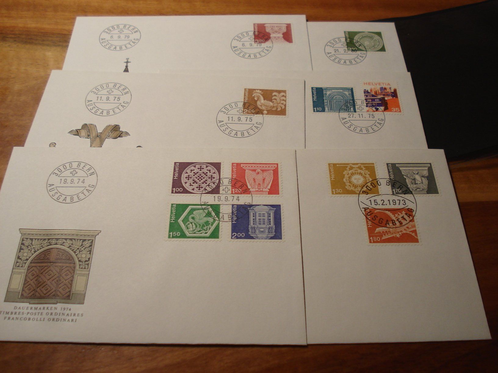 Alle Briefmarken: Dauermarken hohe Werte, Satz FDC, 5 Belege – Gebraucht aus Niederwil AG von morostahu 1