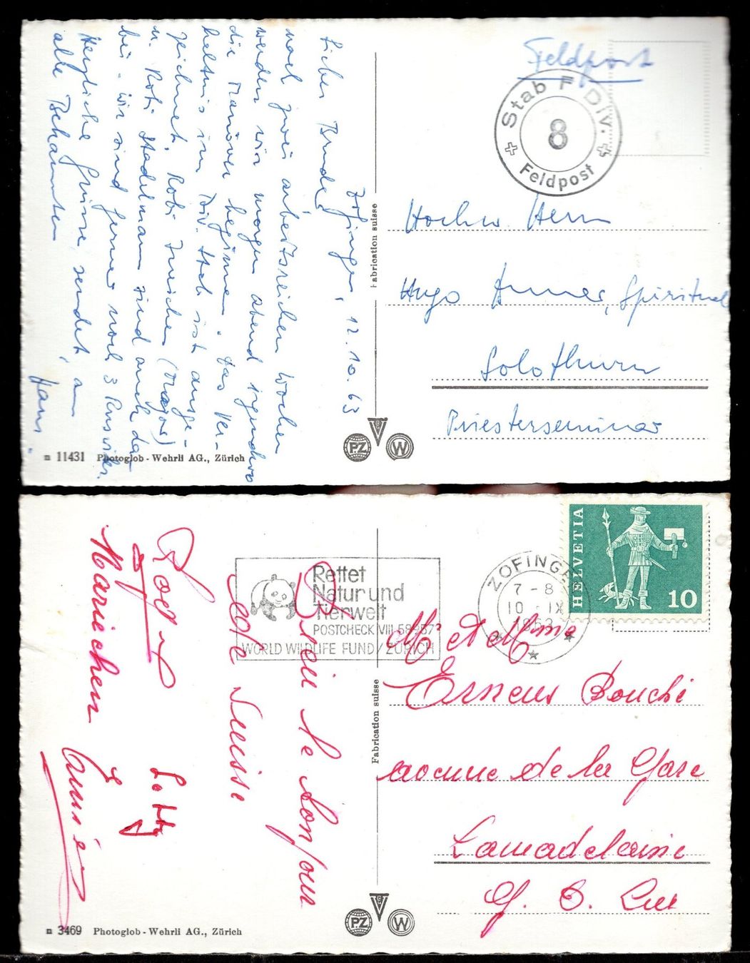 Cartoline postali: 2 Karten Zofingen – Usato da Aarau venduto da kufi44 1