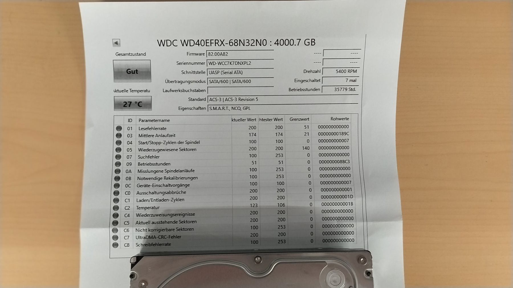 Western Digital Dischi rigidi: WD 4TB NAS Hard Drive WD40EFRX gewipt – Usato da Wallisellen venduto da mic_gg2g 1