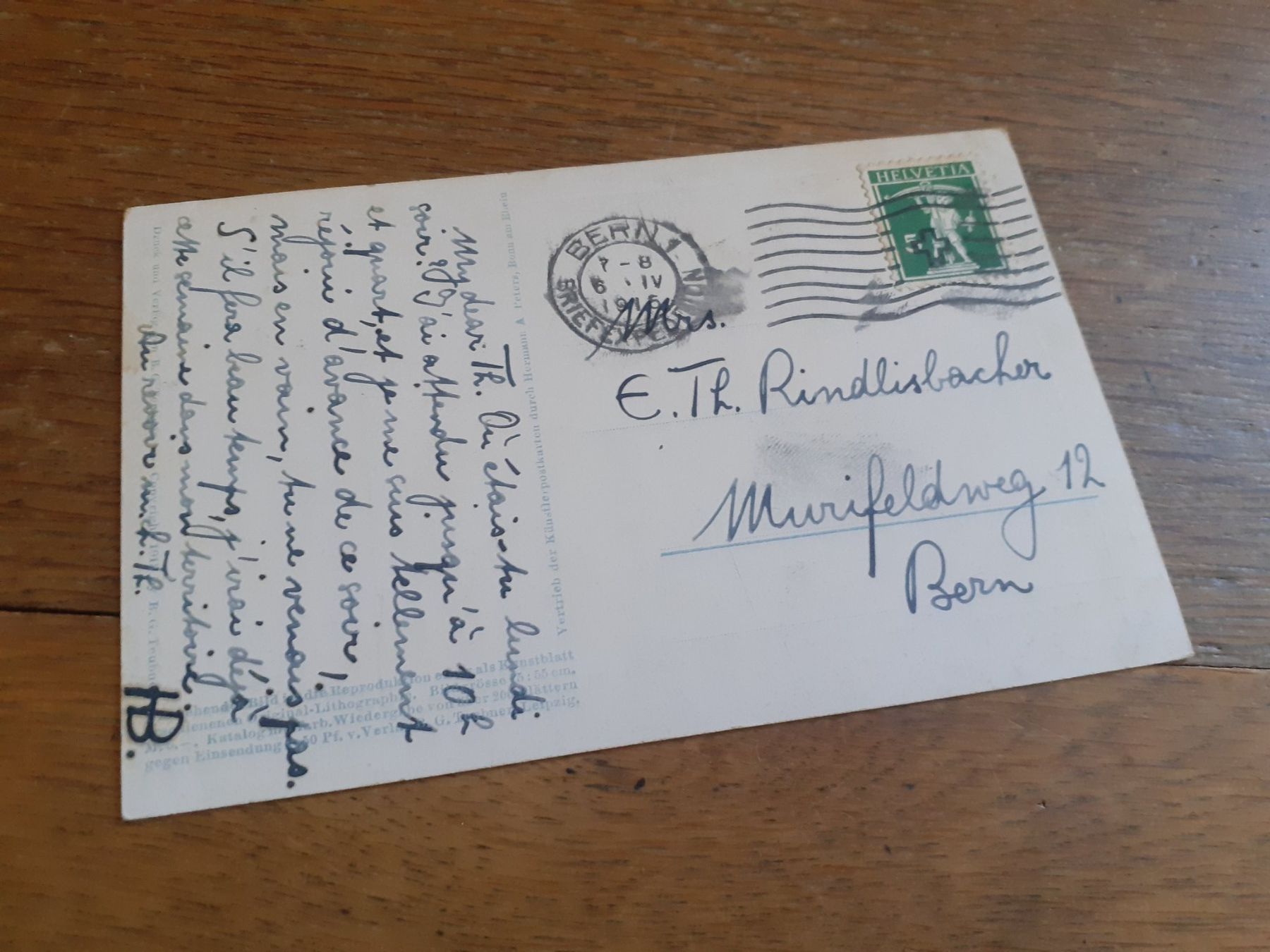 Cartoline postali: KUNST - RIEPER - JUNGE HAUSFRAU - 1915 - BERN – Usato da Winterthur venduto da Ornyx7 1