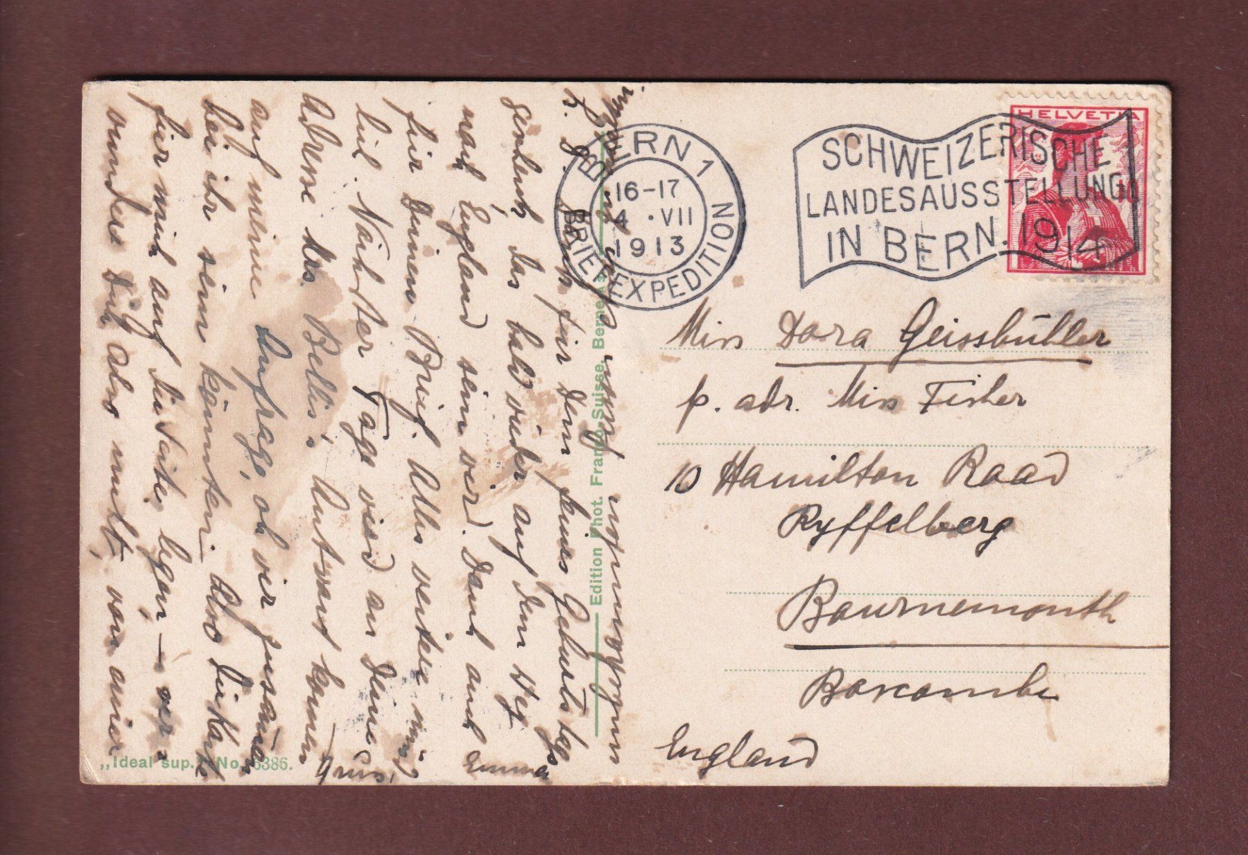 Cartes postales: BERN - Weltpostverein-Denkmal - 1913 – D'occasion à Pully par nicecards 1