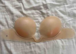 Silikon Klebe BH Cup D beige neu