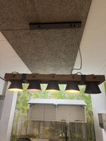 Rustikale Lampe, Holz/Metall, 5-flammig, Top Zustand!