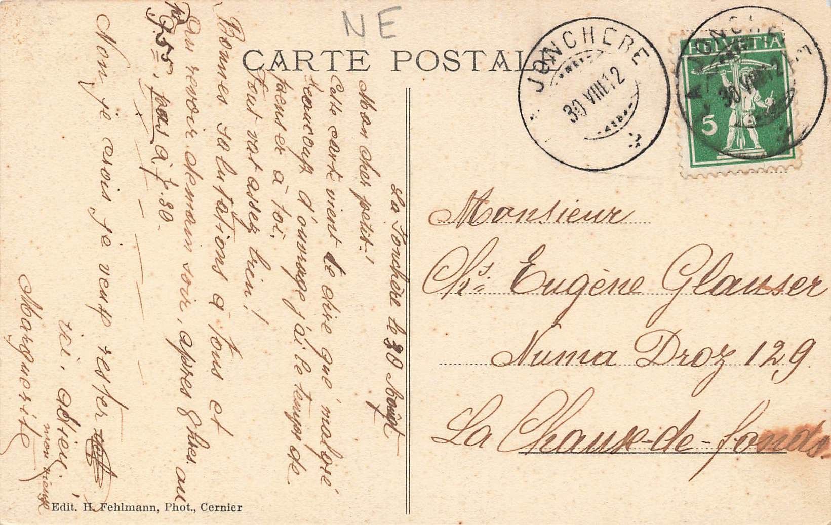 Cartoline postali: La jonchere – Usato da Biasca venduto da Blenio71 1