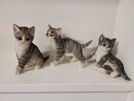 Katzen Figuren - 3 Stück - hochwertig
