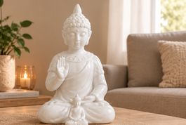 Buddha-Figur weiss stilvolle Dekoration
