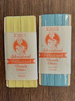 Schrägband gelb und hellblau Vintage originalverpackt