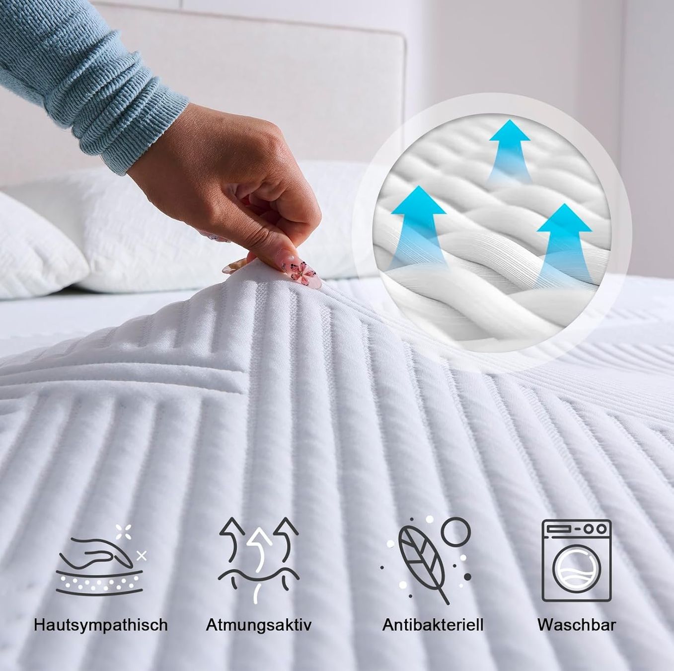Matelas: Matratzentopper 180x200 cm Gel Komfortschaum 7,5 cm – Neuf avec emballage d'origine à Neuhausen am Rheinfall par HugoVerkauft 3