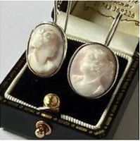 Silber 925 Ohrringe mit Conch Muschel Gemme Ohrringe