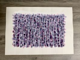 Original abstrakte Malerei, violett-weiss, neu!