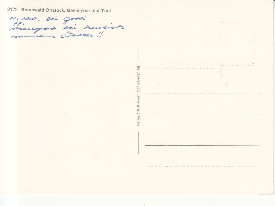 Cartoline postali: Braunwald 1977 – Usato da Bürglen TG venduto da StampGraf 1