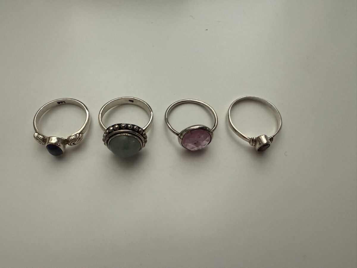 Ringe: 4er Set Silberringe mit Halbedelsteine – Gebraucht aus Zürich von vintagewiedikon 1