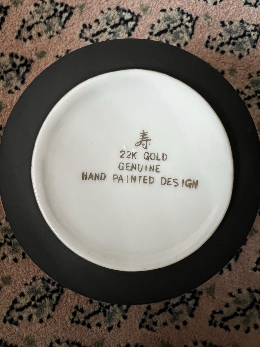 Geschirrsets: Kaffeeservice schwarz mit Handmalerei 22K Gold Eggshell – Neu (gemäss Beschreibung) aus Perlen von Chregle1 3
