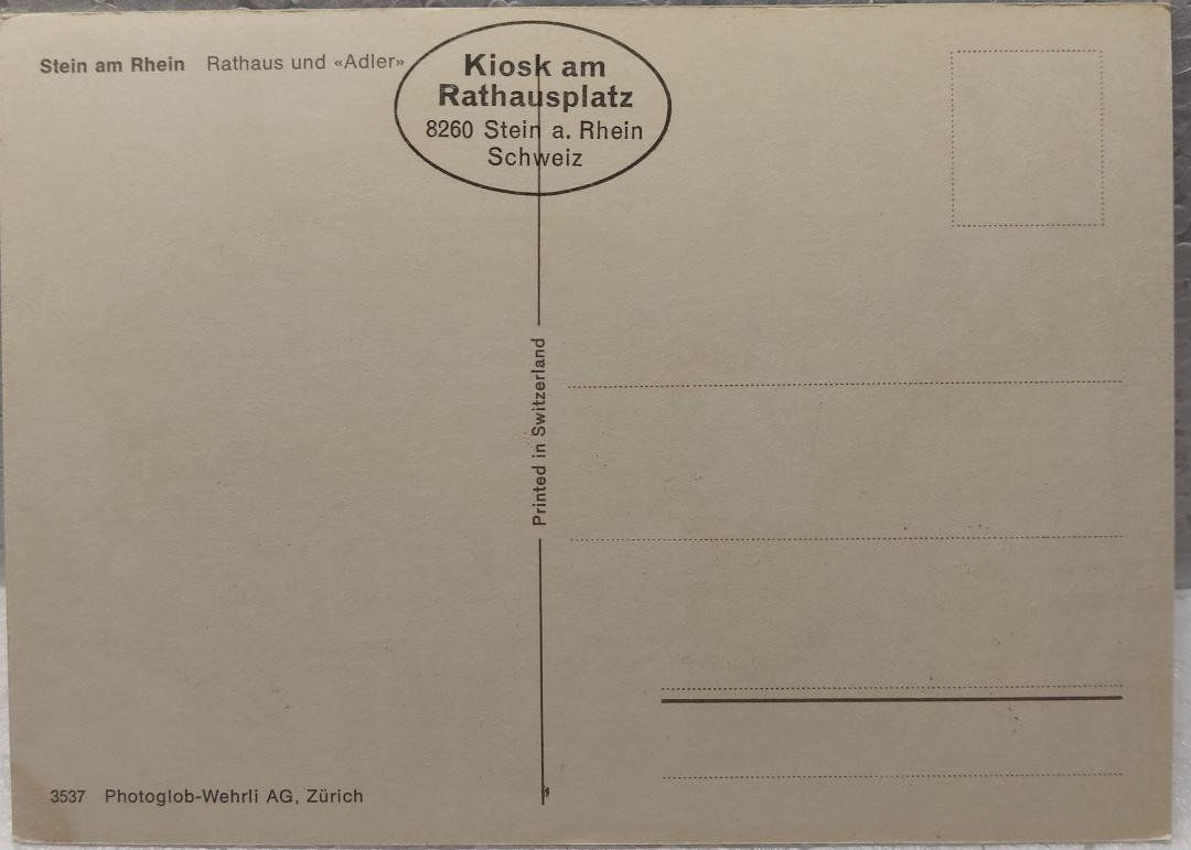 Cartoline postali: STEIN am RHEIN  -  Rathaus & "Adler" – Usato da Delémont venduto da Domdom1 1