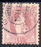 STEHENDE HELVETIA 71D 1FR  GESTEMPELT ERHALT SIEHE SCAN H25