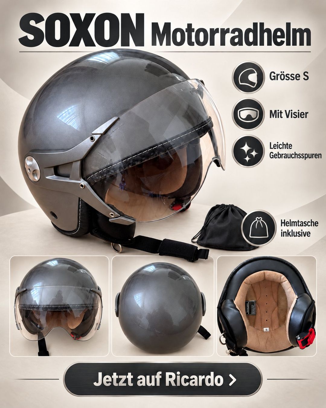 Helme & Visiere: Motorradhelm Soxon – Gebraucht aus Zürich von baeggus_shop