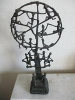 Seltener vintage afrikanischer Lebensbaum Metall H. 37,5 cm