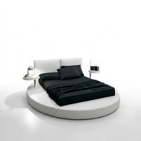 Rundes Designer Doppelbett aus Leder mit Luxus-Qualität
