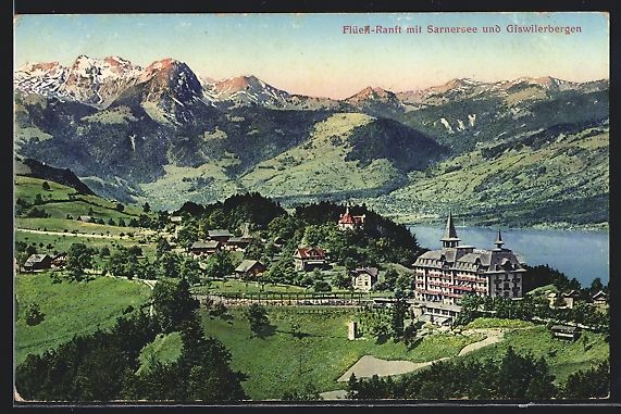 Cartoline postali: Flüeli-Ranft, Hotel mit Sarnersee und G – Usato da Berlin venduto da bartko-reher