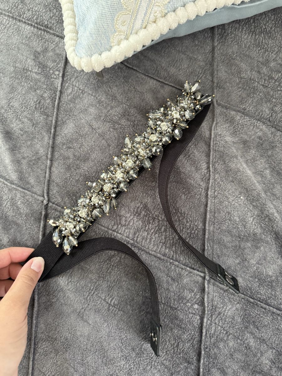 Cinture: Cintura elastica nera con strass – Nuovo (secondo la descrizione) da Lugano venduto da ari_2v6v 3