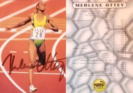 Merlene Ottey Autogramm signiert Foto 15x21cm
