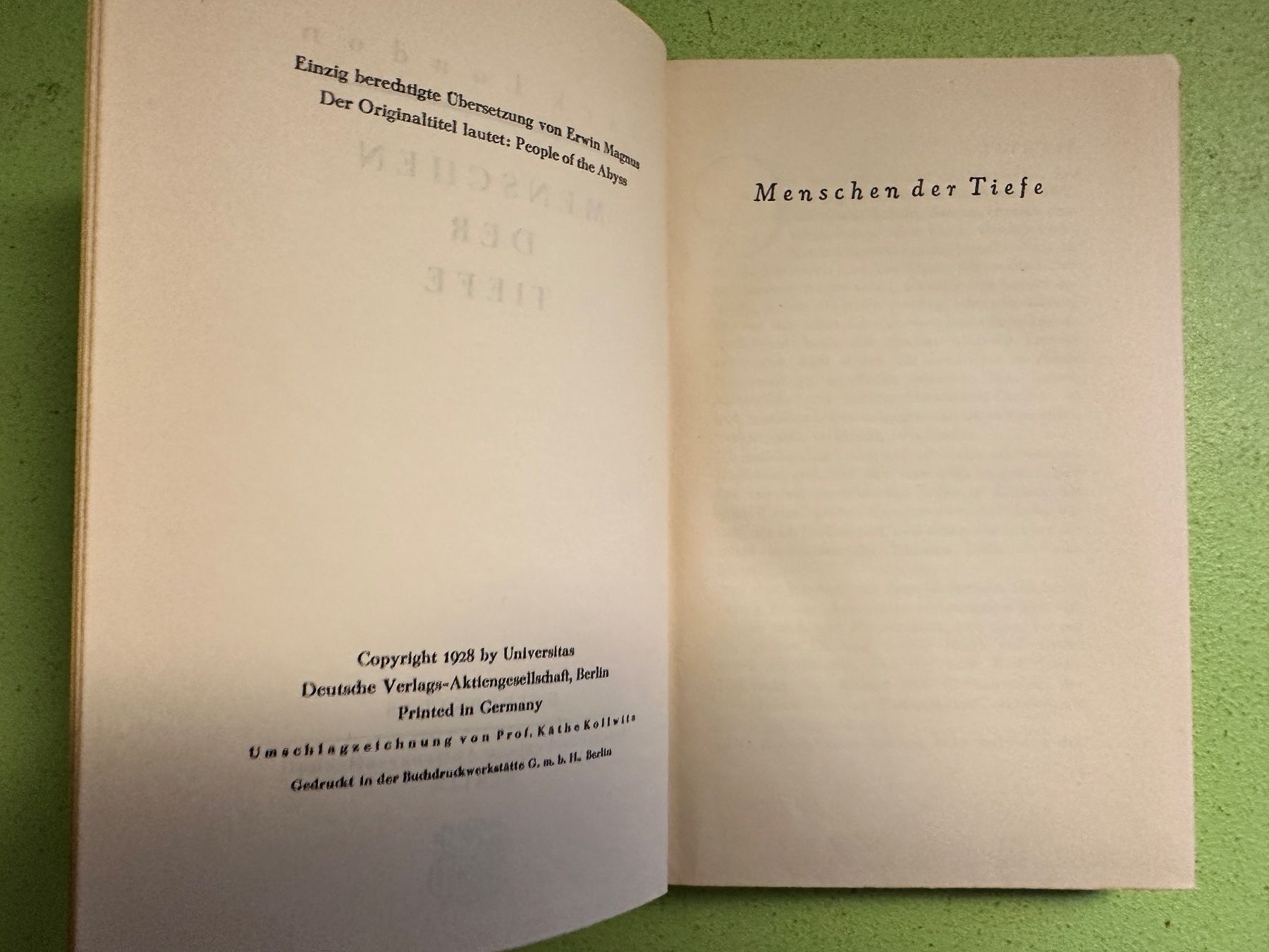 Libri: Jack London: Menschen der Tiefe 1928 – Usato da Zürich venduto da allp 2