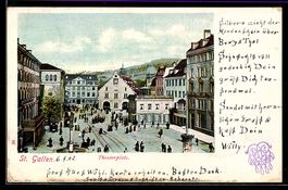 AK St Gallen, Theaterplatz, 1902