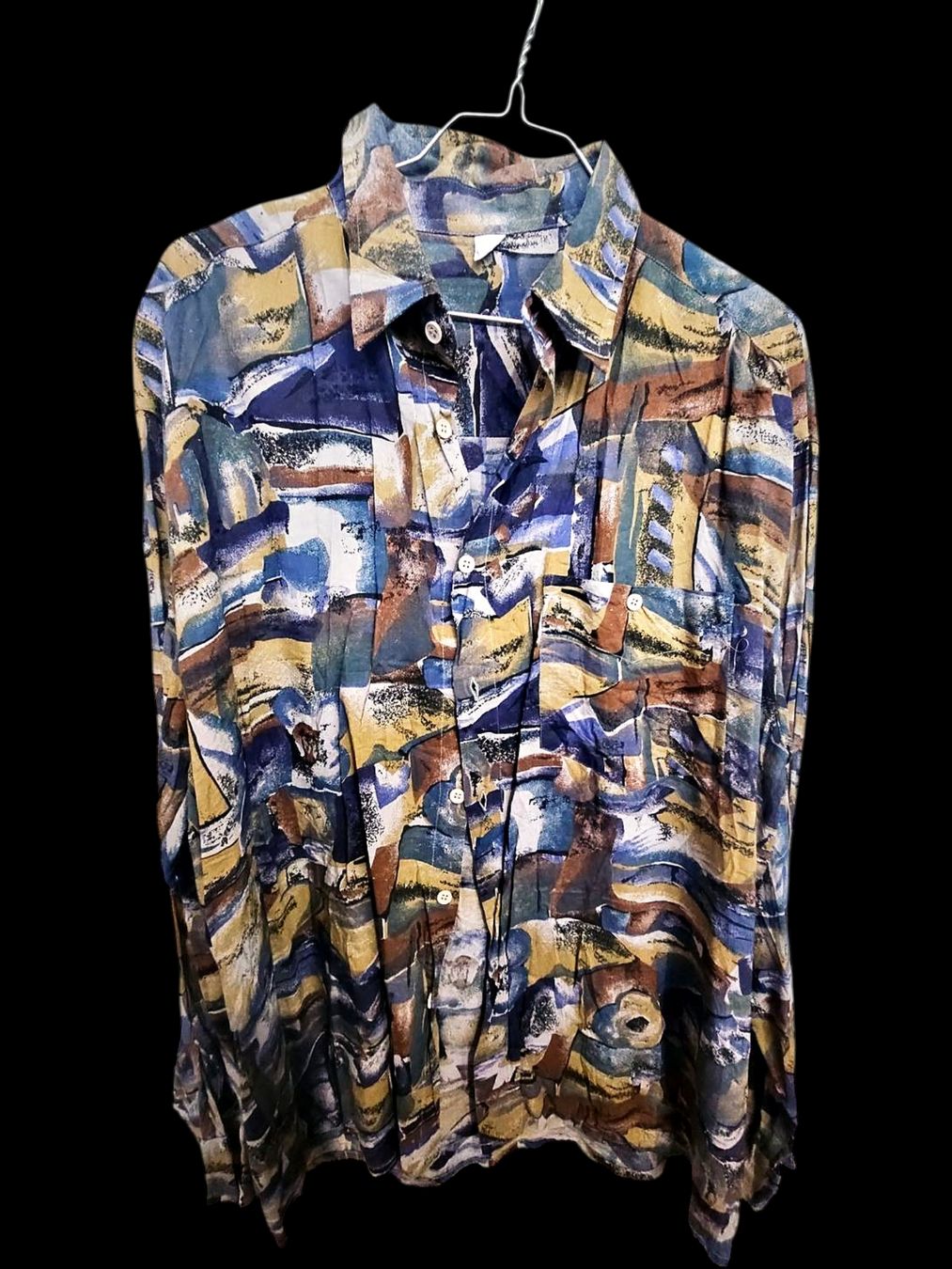 Camicie: Button-Down-Hemd mit abstraktem Muster - Mehrfarbiges Design – Usato da Zug venduto da vinokilo 1