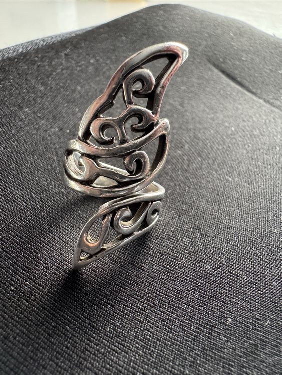 Bague En Argent 925 - Style Ruban, Taille 57, 8,95 G, Occasion Mais Jolie !