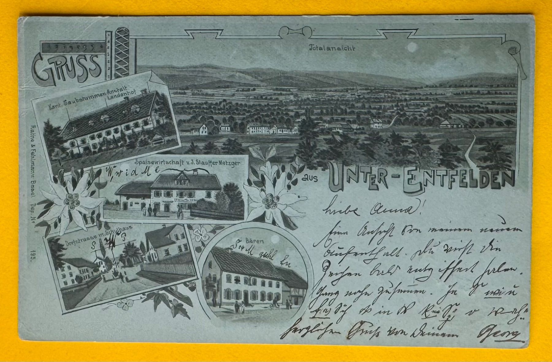 Cartoline postali: Alte Ansichtskarte, "Gruss aus Unter-Entfelden". – Usato da Andwil SG venduto da Ariisa1234
