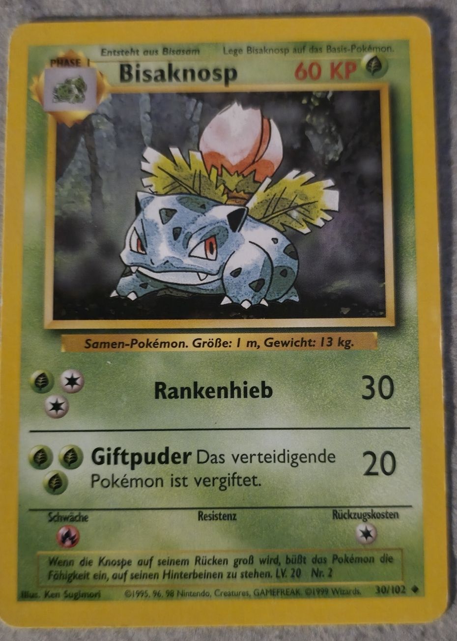 Pokémon Carte collezionabili: Pokemon Karte Bisaknosp & Bisasam (1999) – Usato da Rorschach venduto da Craint 1