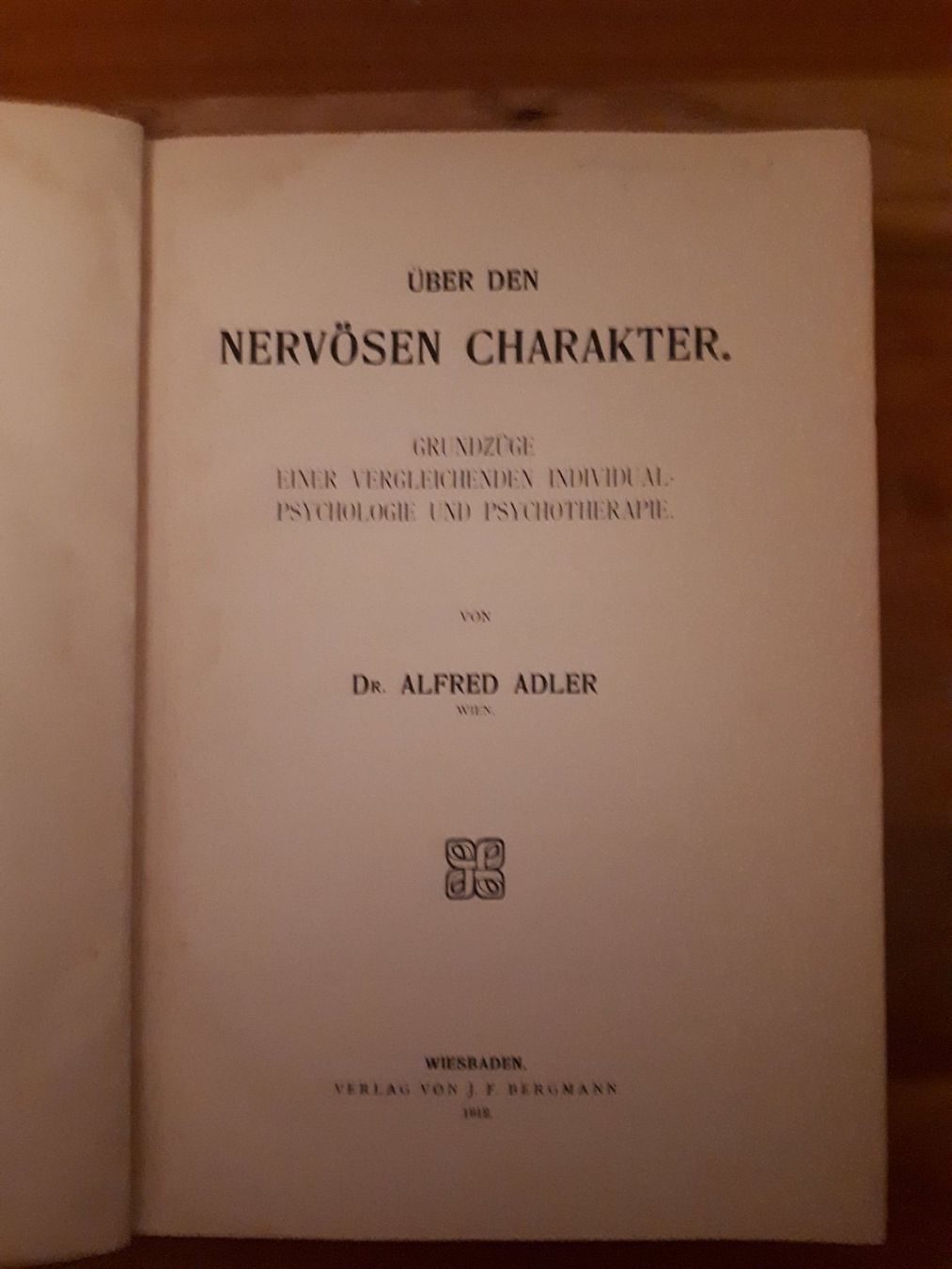 Libri: Erstausgabe Alfred Adler 1912 – Usato da Dielsdorf venduto da anabur 1