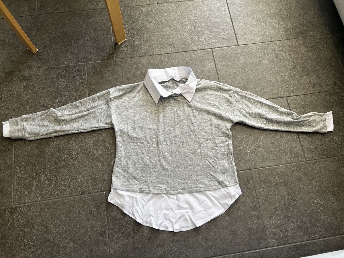 Pullover & Sweatshirts: Pullover mit Kragen Grösse L grau Melange neu – Neu und originalverpackt aus Hölstein von SelcCe