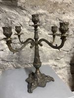 Portacandele 5 bracci in metallo antico altezza 32 cm