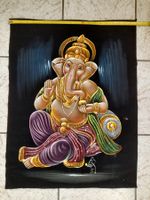 Ganesh Velvet Fabric Painting Wall Hanging/Ganesh Wandbehang