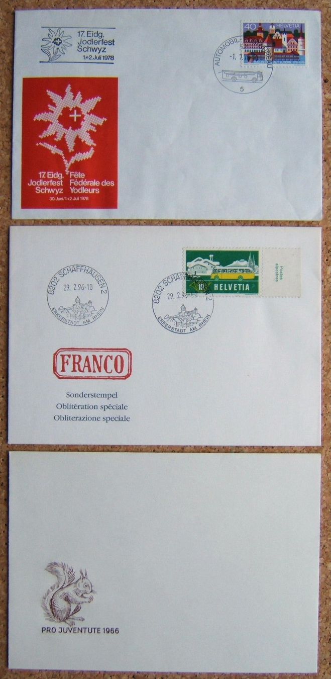 Tutti i francobolli: 7 SONDERBRIEFE 1966 - 1996 – Usato da Brunnen venduto da Nonne04 2