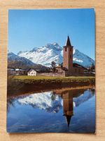 Postkarte Kirche Oberengadin Sils-Baselgia Bergsee 1985