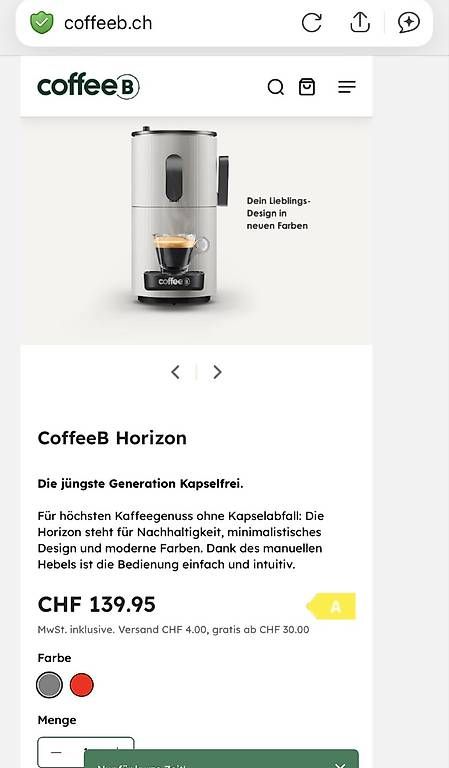 Coffee B Macchine per caffè & Macchine per espresso: CoffeeB Kaffeemaschine neu und originalverpackt – Nuovo e nell'imballaggio originale da Zürich venduto da sar_8qrc 2