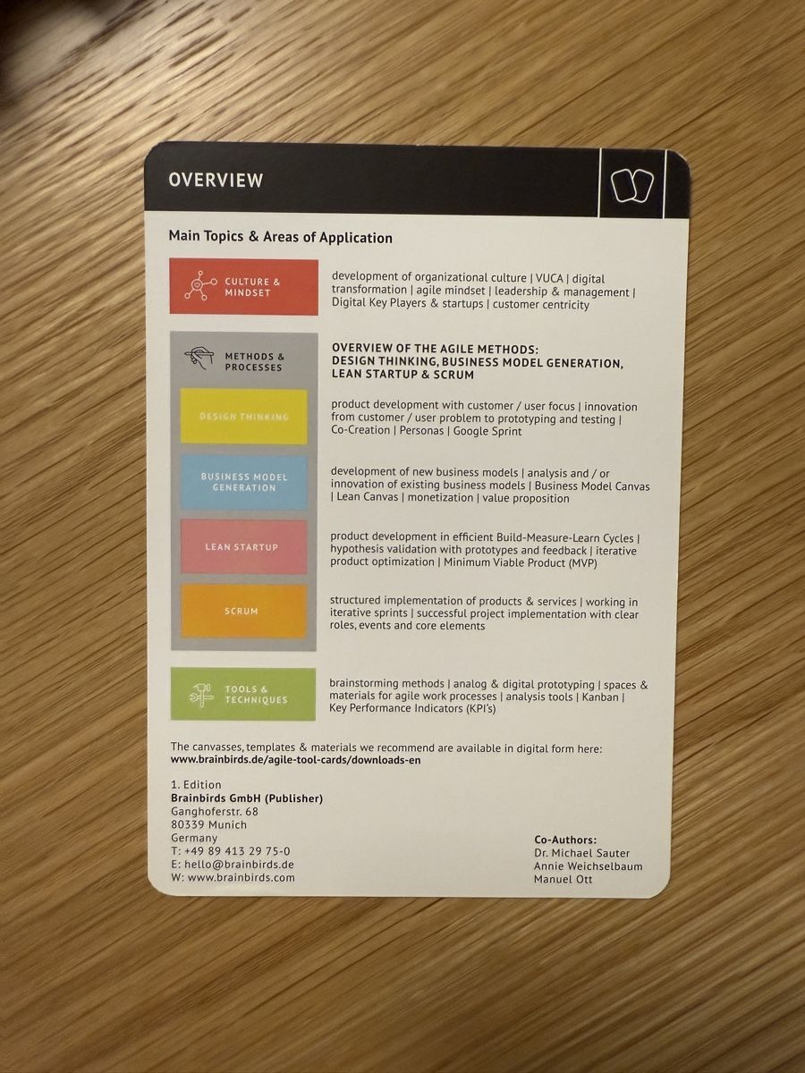 Spiele: Brainbirds Agile Tool Cards ENG  - wie neu – Neu (gemäss Beschreibung) aus Sargans von ThoWes 3