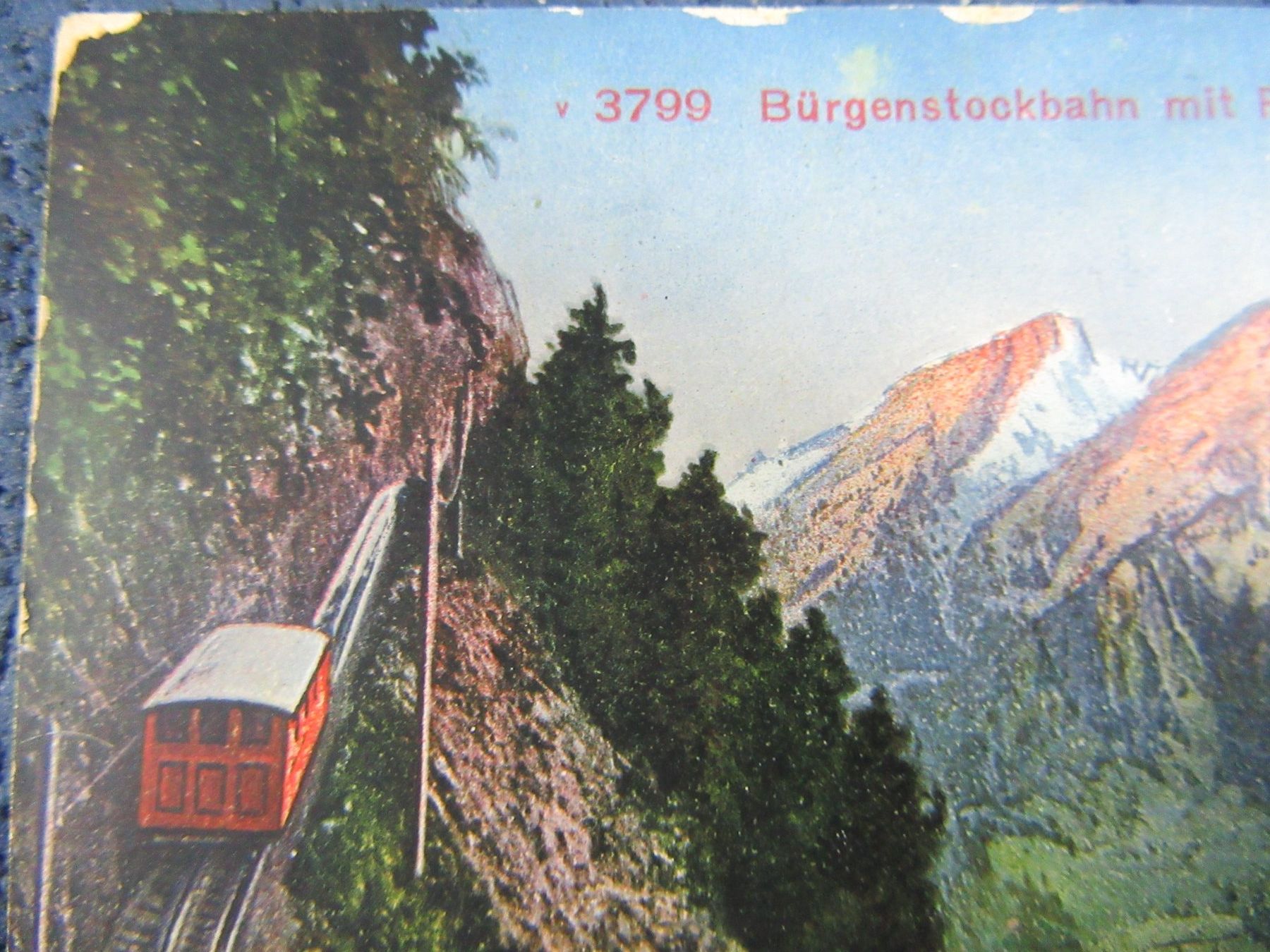 Cartoline postali: BÜRGENSTOCK-BAHN MIT PILATUS BUGS – Usato da Ettingen venduto da Hausi4711 1