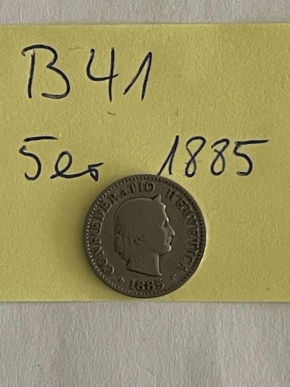 Tutti le monete: 5 Rappen - Schweiz - 1885 – Usato da Niederwil AG venduto da dahu75 1
