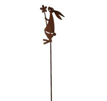 Gartenstecker Hase mit Blume - 70cm