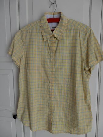 Schöffel Bluse, Grösse 42, gelb-weiss-blau
