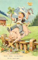 Glücks-Schwein mit Glücksknabe a.Rücken; Glück - Glück! AK