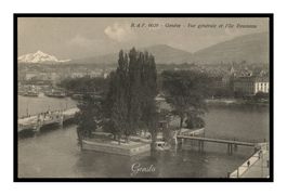 GENÈVE - 1909 "Vue Générale et l’Île Rousseau"