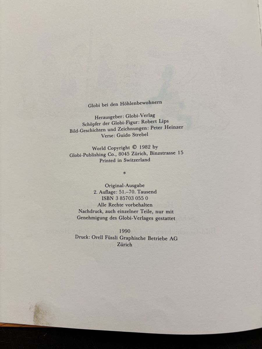 Libri: Globi bei den Höhlenbewohner, Buch – Usato da Büren an der Aare venduto da Nikito2001 2