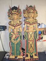 Indonesische Rama und Sita Holzfiguren 100cm 