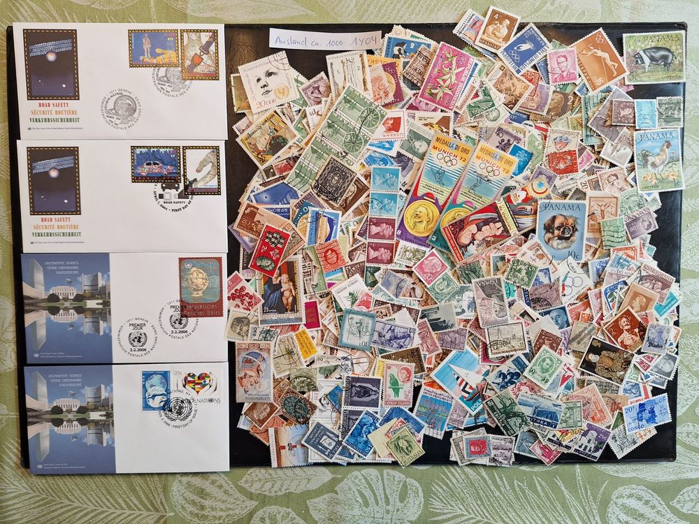 Alle Briefmarken: Ca 1000 Ausland-Briefmarken ab Uralt (1Y04) – Gebraucht aus Genolier von Antoine30