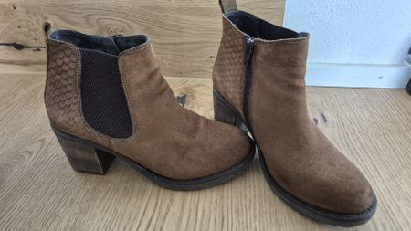 Herbstliche Leder Stiefeletten Gr. 37